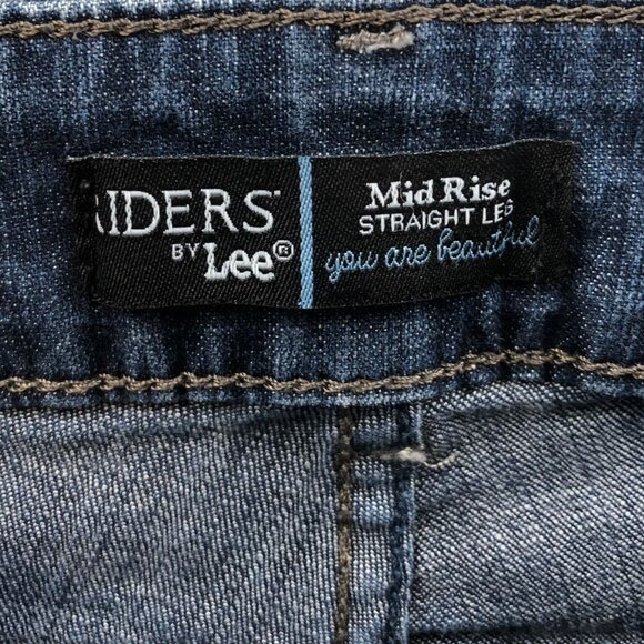 Riders By Lee Womens Jeans Size 16P Blue Denim Mid Rise Straight Leg Classic - Picture 3 of 14